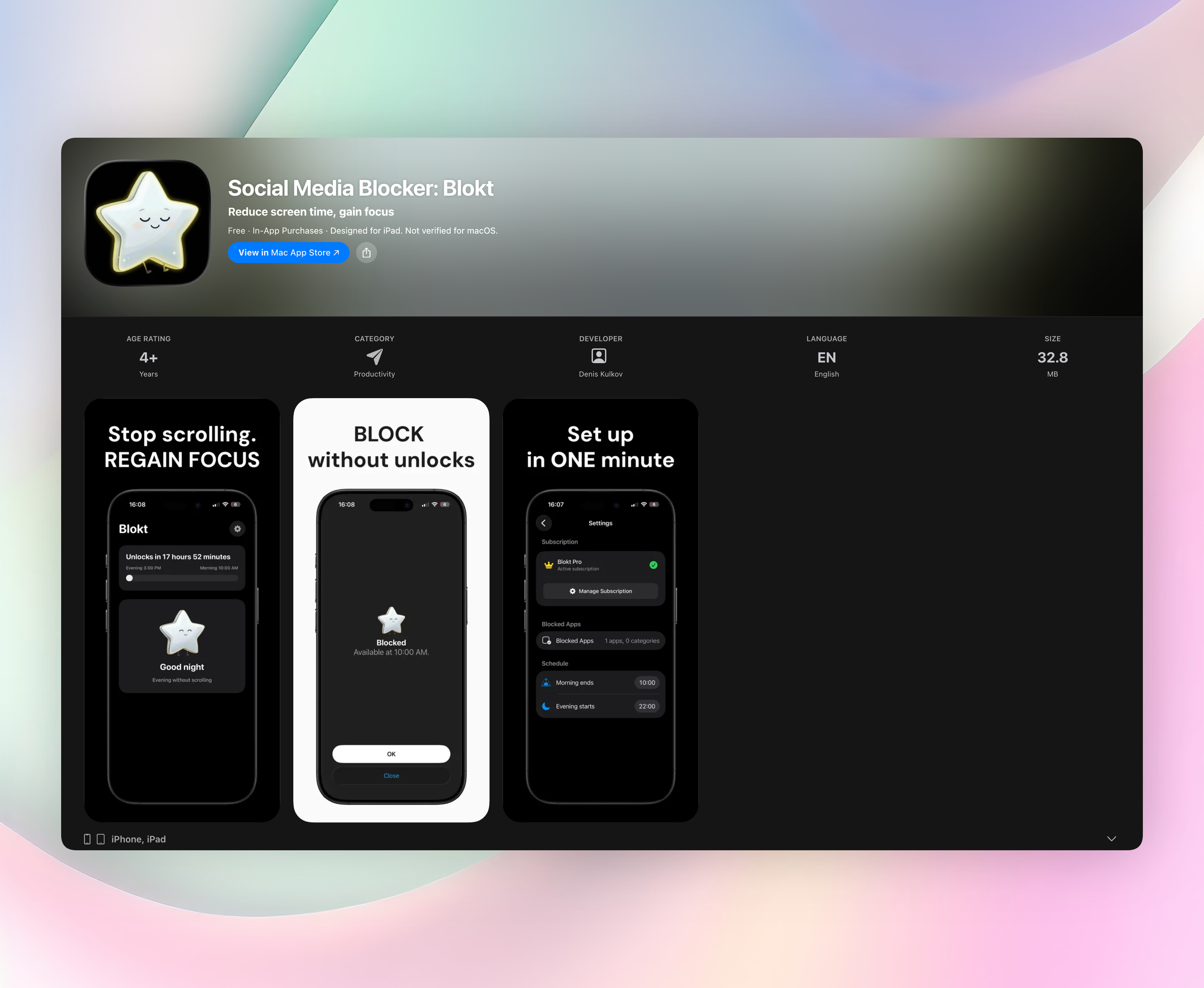 Social Media Blocker: Blokt screenshot