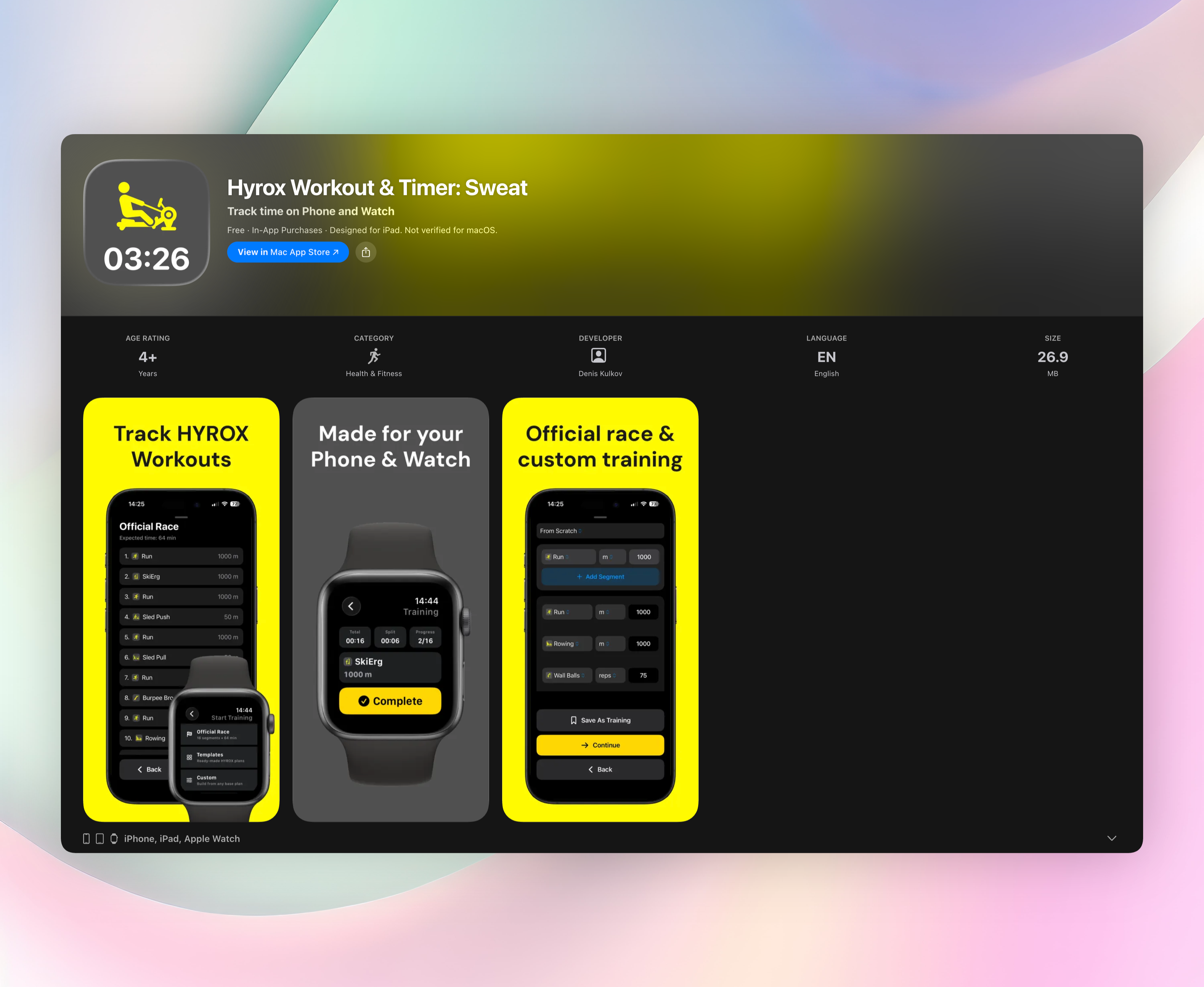 Hyrox Workout & Timer: Sweat screenshot