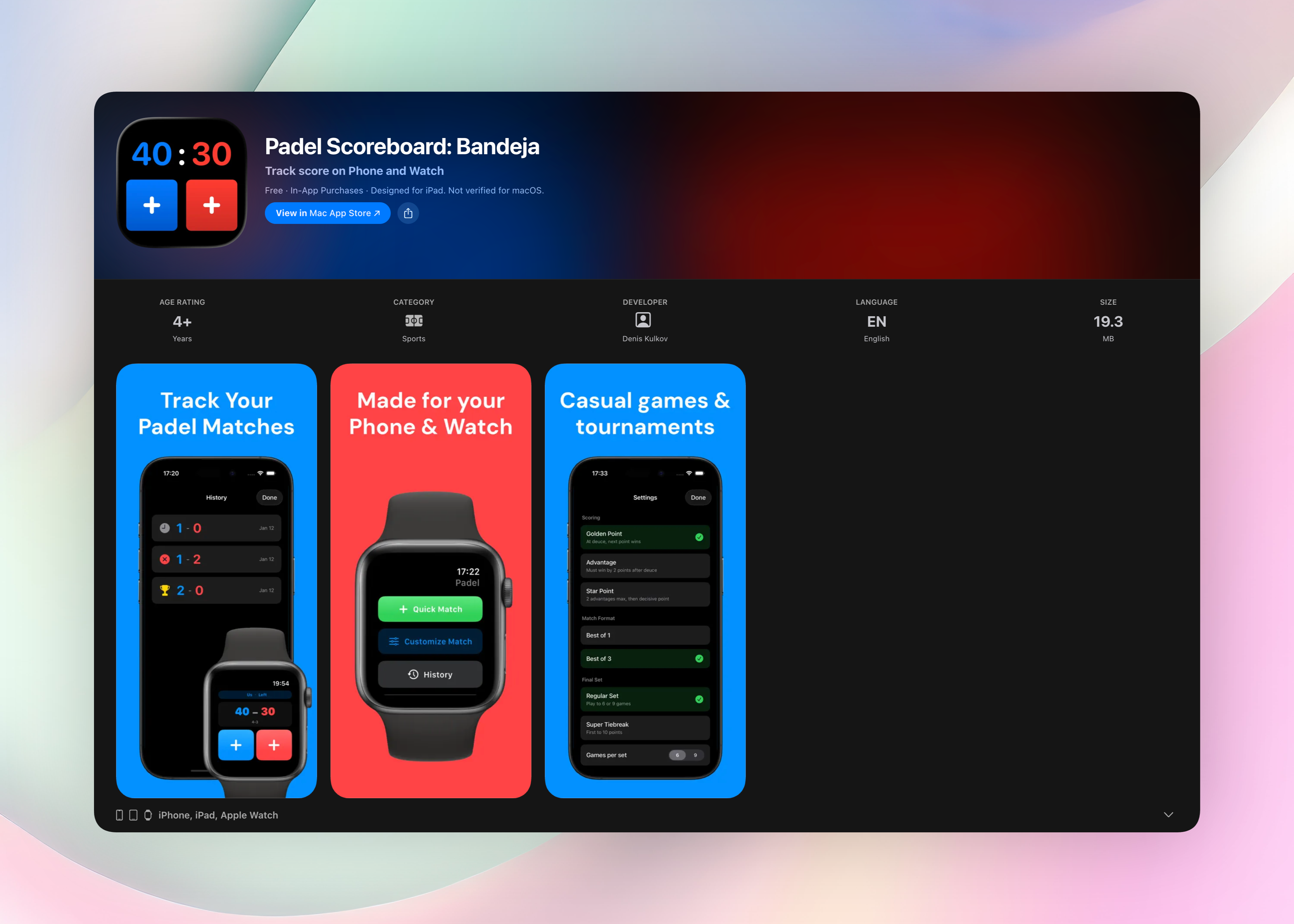 Padel Scoreboard: Bandeja screenshot