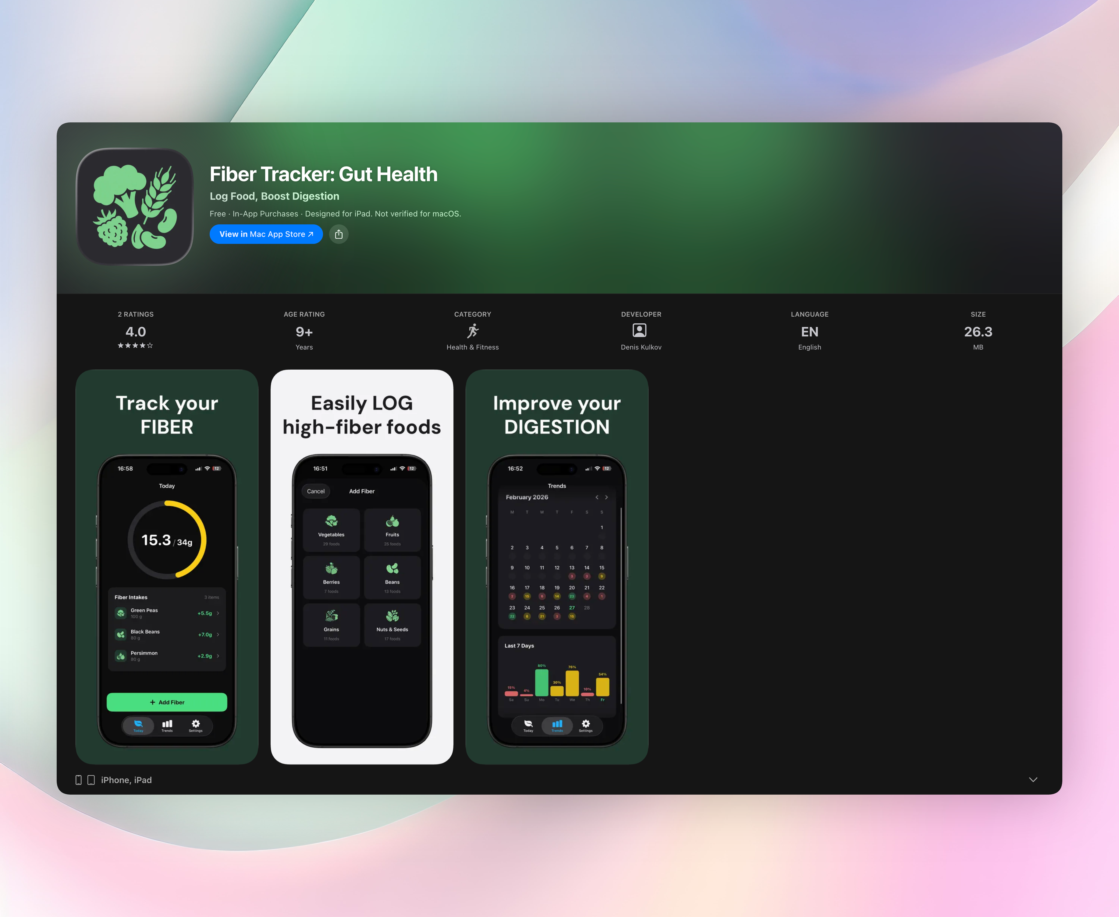 Fiber Tracker: Gut Health screenshot