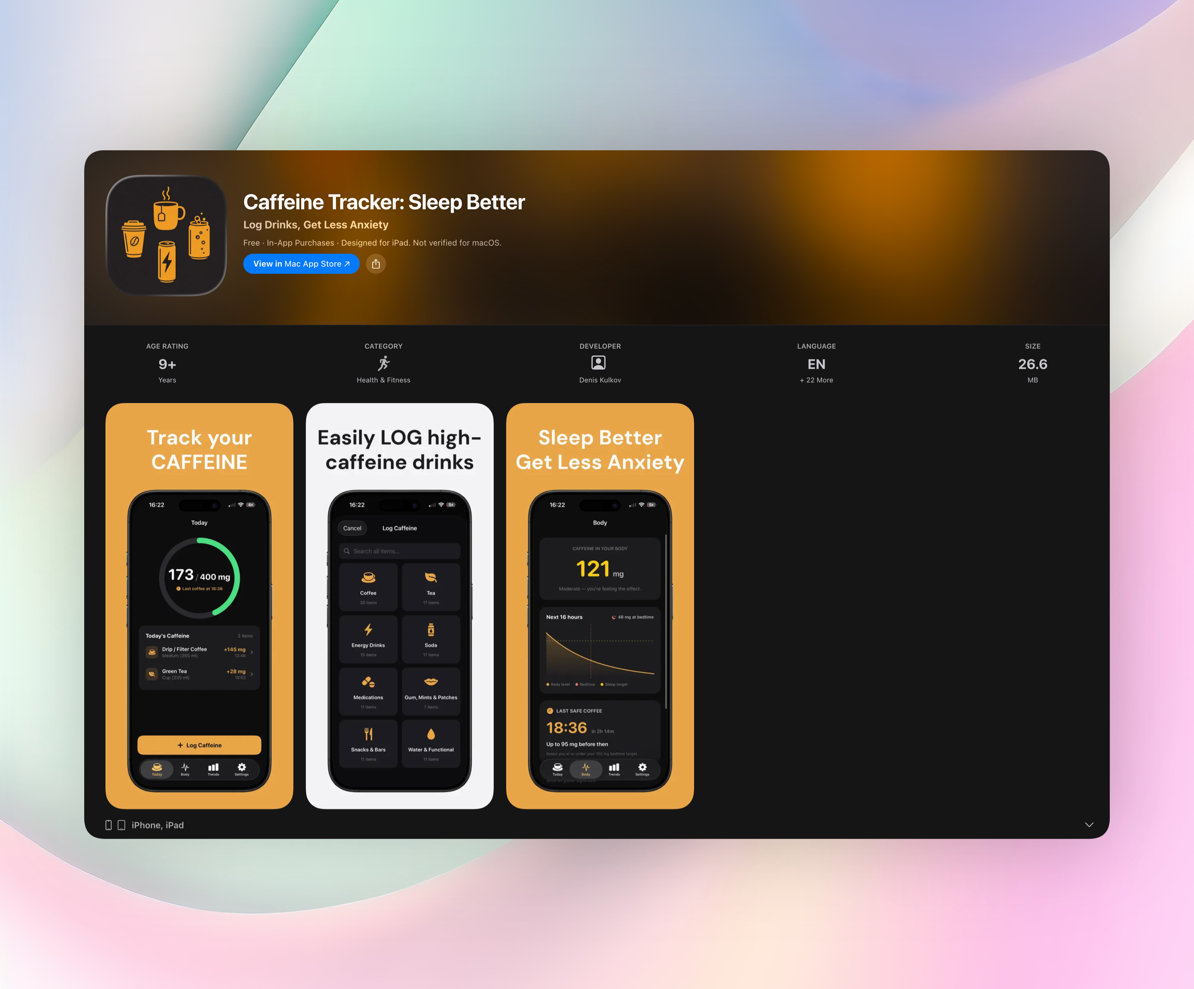 Caffeine Tracker: Sleep Better screenshot