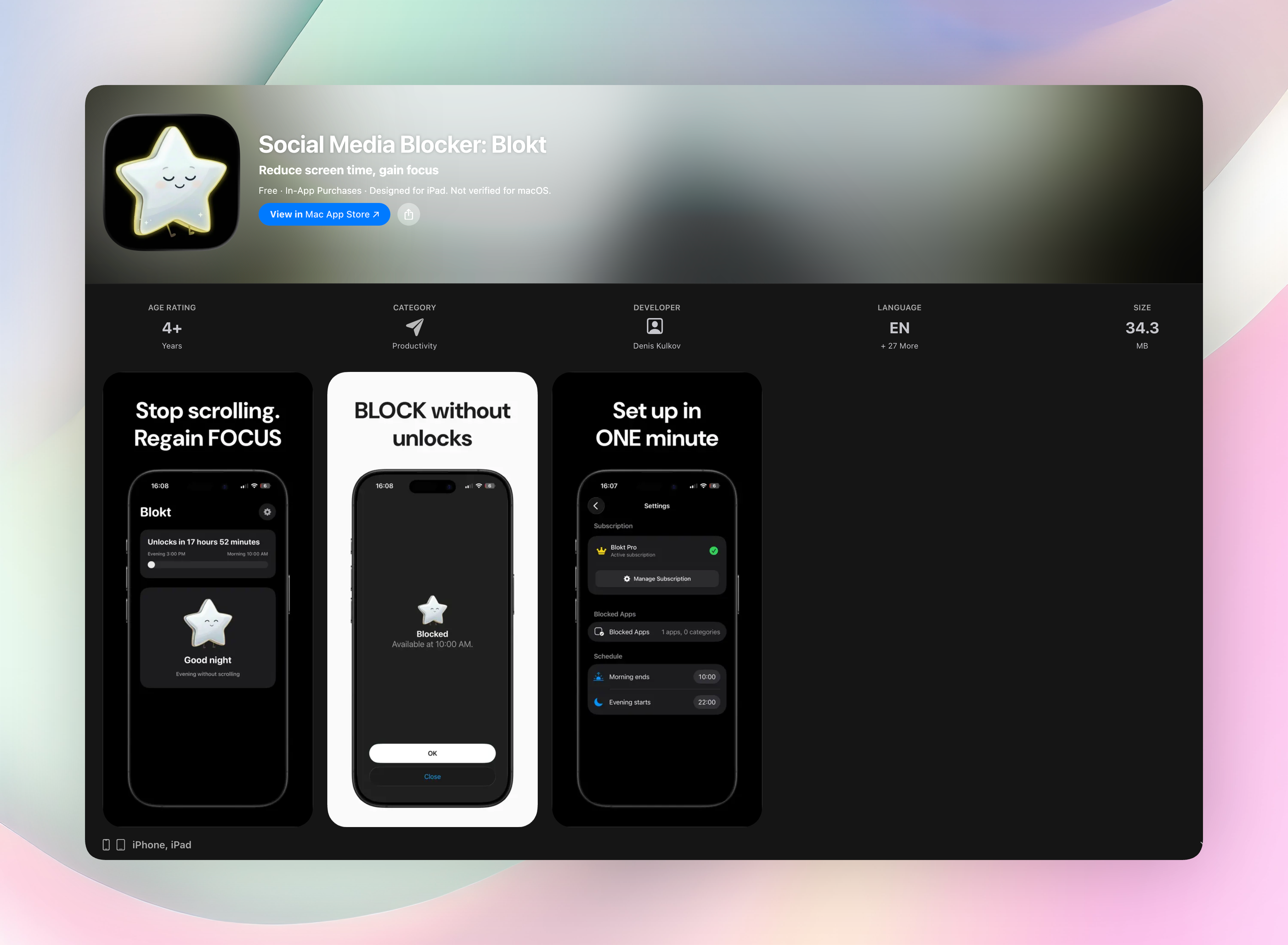 Social Media Blocker: Blokt screenshot